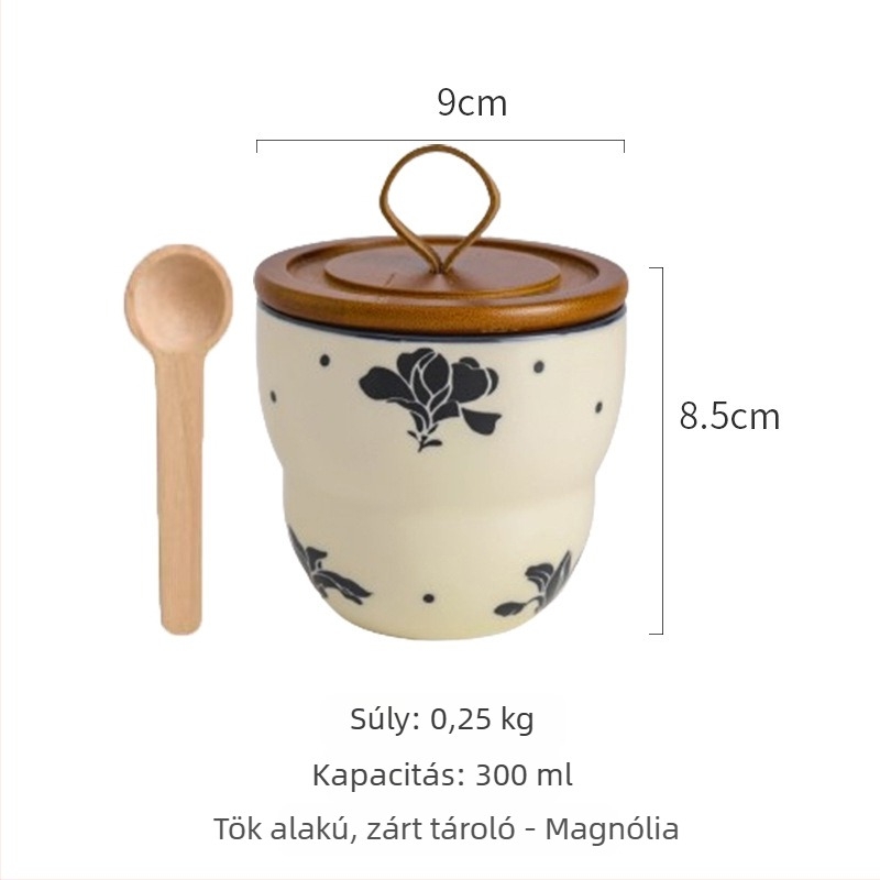 Kerámia fűszertartó só- és cukortartóval – retro stílus
