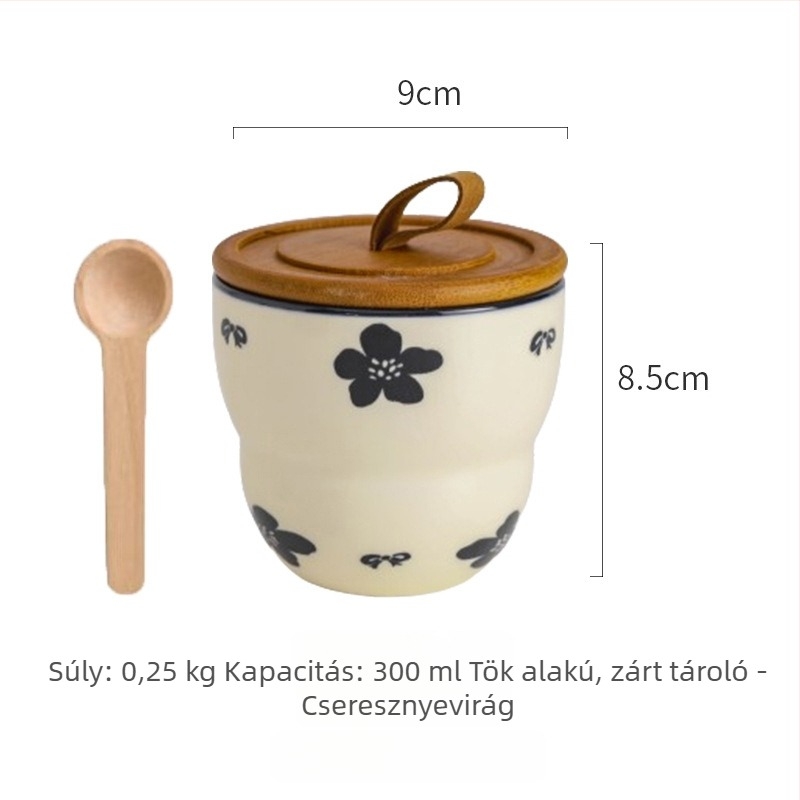Kerámia fűszertartó só- és cukortartóval – retro stílus