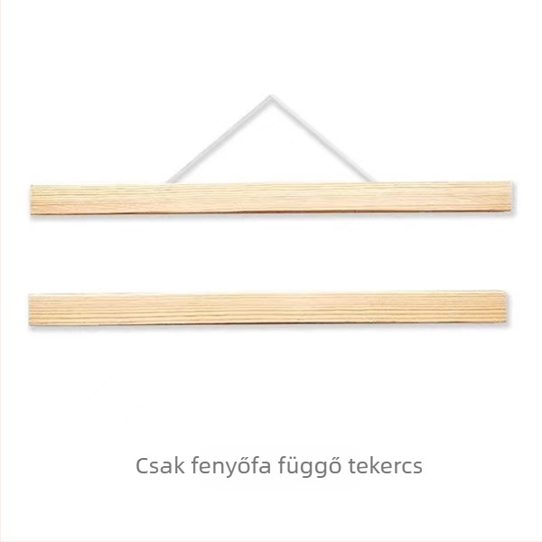 Keret nélküli vászontekercs, fa rudakkal — modern minimalist dekoráció