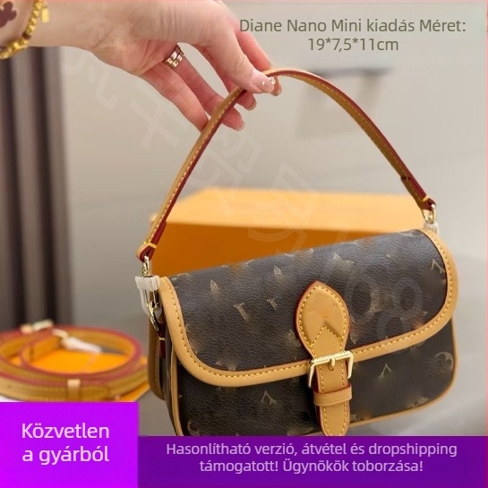 Kiváló minőségű 2025-ös mini bagett táska monogramos mintával, trendi kis négyszögletes forma, vállon és crossbody viselhető