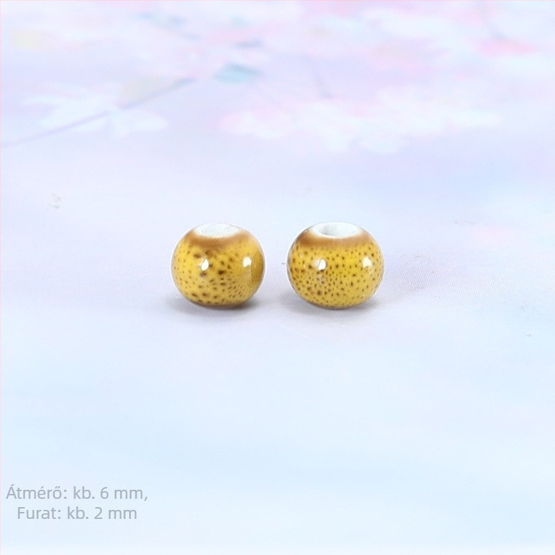 6 mm kerámia gyöngyök, retro stílusú, kézzel mázolt, magas hőmérsékleten kiégetett, DIY ékszerkészítéshez