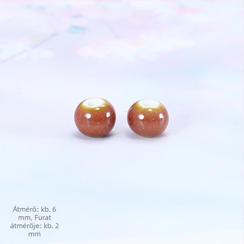 6 mm kerámia gyöngyök, retro stílusú, kézzel mázolt, magas hőmérsékleten kiégetett, DIY ékszerkészítéshez