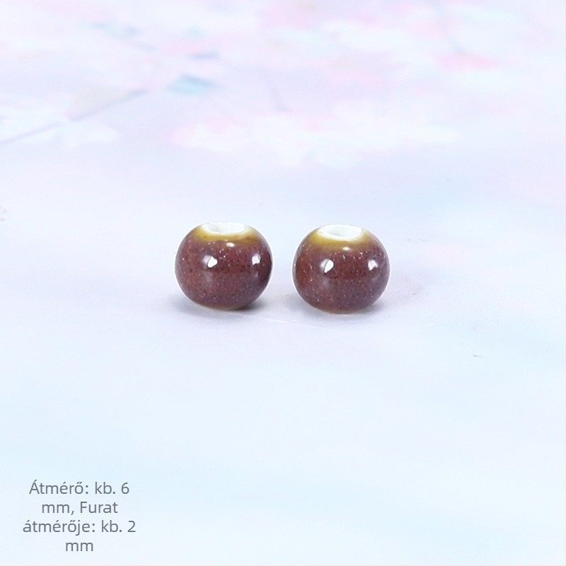 6 mm kerámia gyöngyök, retro stílusú, kézzel mázolt, magas hőmérsékleten kiégetett, DIY ékszerkészítéshez