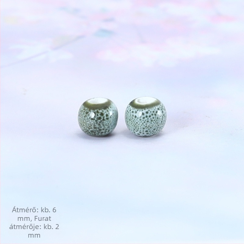 6 mm kerámia gyöngyök, retro stílusú, kézzel mázolt, magas hőmérsékleten kiégetett, DIY ékszerkészítéshez