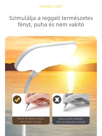 USB-tápellátású éjszakai fény éjjeliszekrényre és asztalra, üveg árnyékolóval