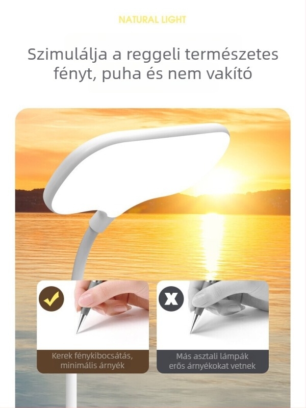 USB-tápellátású éjszakai fény éjjeliszekrényre és asztalra, üveg árnyékolóval