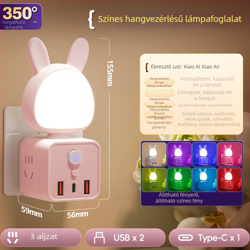 USB-tápellátású éjszakai fény éjjeliszekrényre és asztalra, üveg árnyékolóval
