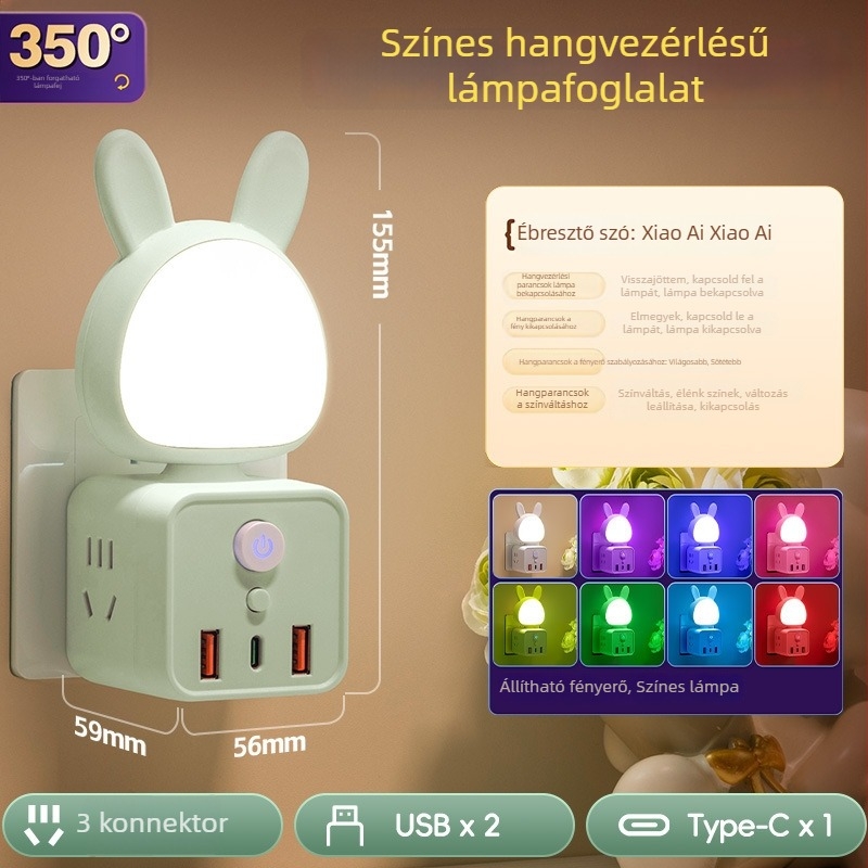 USB-tápellátású éjszakai fény éjjeliszekrényre és asztalra, üveg árnyékolóval