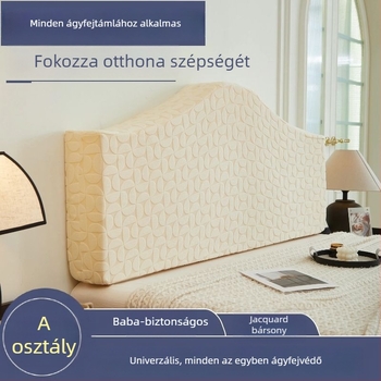 Univerzális fejtámlavédő takaró európai stílusú ívelt fa fejtámlához, új vastag puha bevonat, csúszásmentes és porálló
