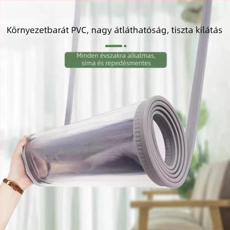 Átlátszó mágneses PVC ajtófüggöny háztartási és kereskedelmi használatra, szélálló, szúnyog elleni védelem, hőszigetelés, négy évszak