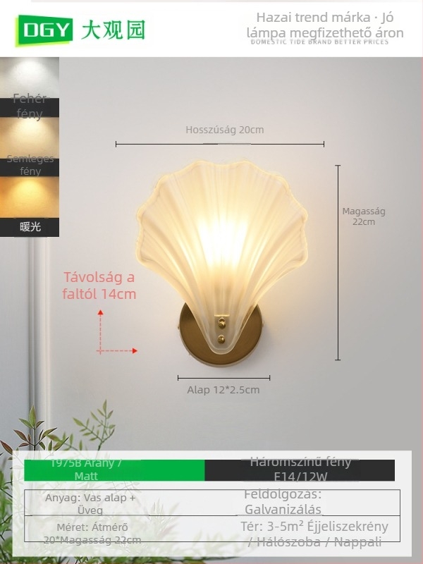 Fali lámpa kristály árnyékolóval, modern minimalista stílus, ideális a lépcsőházhoz és a nappali hátfalához, francia elegancia, modell 485L