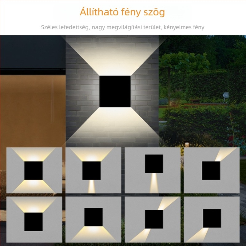 Kétszárnyú kültéri LED falikar, nedvességálló, kerthez, udvarhoz, folyosóhoz és bejárathoz, falra szerelhető, energiatakarékos világítás