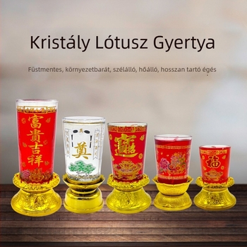 Kristály üvegből készült füstmentes gyertyák pohár alakú, viasz-zselés