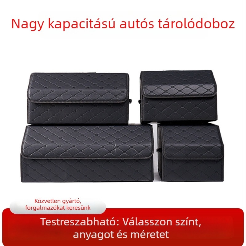 Összecsukható vízálló autós csomagtartó szervező kézi fogantyúval