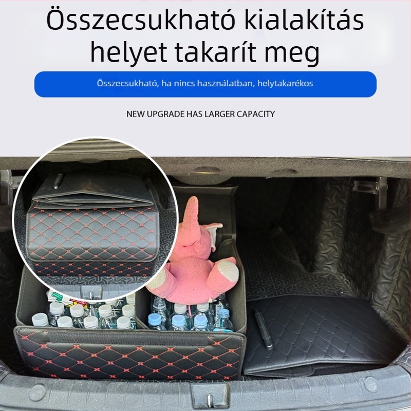 Összecsukható vízálló autós csomagtartó szervező kézi fogantyúval