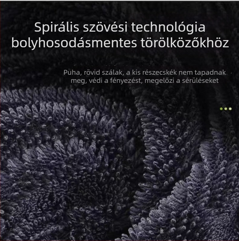 Vastagított nedvszívó törölköző autómosáshoz fonott élű, dupla rétegű nedvszívó törölköző