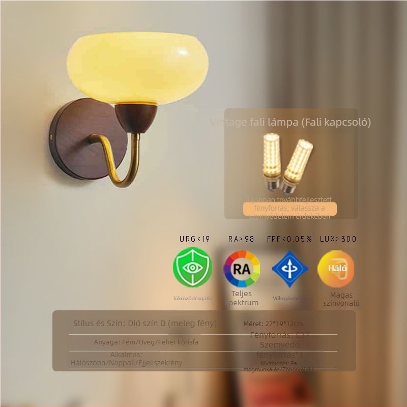50-es évek közepi minimalist hálószobai falikar, dekoratív falikar a nappaliba, LED, vintage amerikai stílus