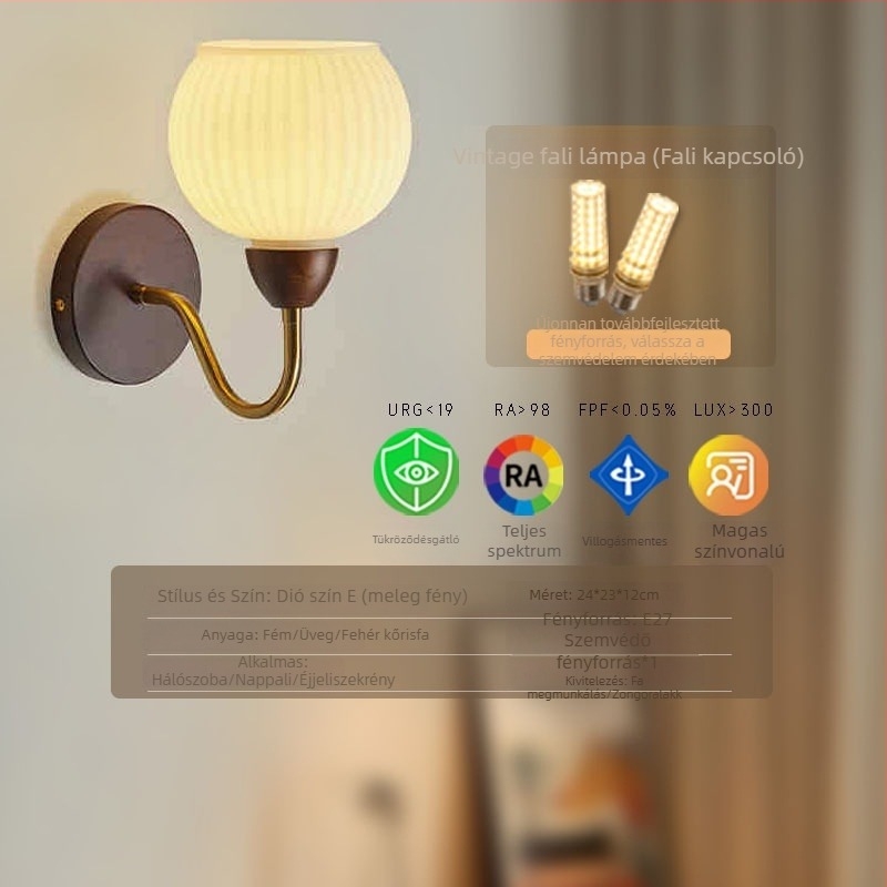 50-es évek közepi minimalist hálószobai falikar, dekoratív falikar a nappaliba, LED, vintage amerikai stílus