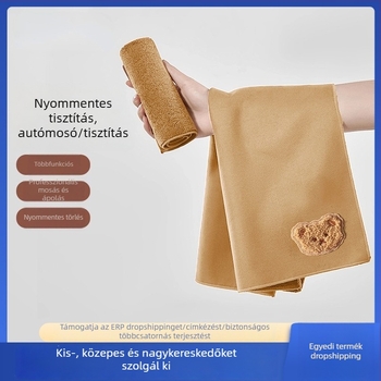 Aranyos medve autóápolási törölköző, mikroszálas, kétoldalas velúr rongy belső üveg tisztításához