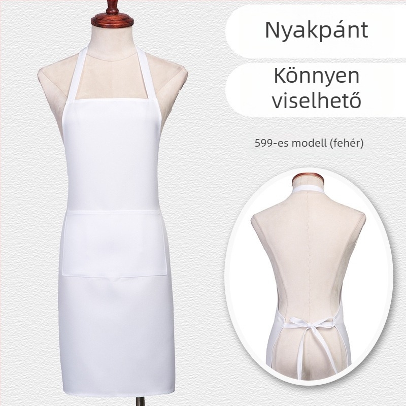 Logoval ellátott promóciós kötény, ujjak nélküli, uniszex, konyhai munkaruházat, poliészter, egy méret, modern minimalist stílus