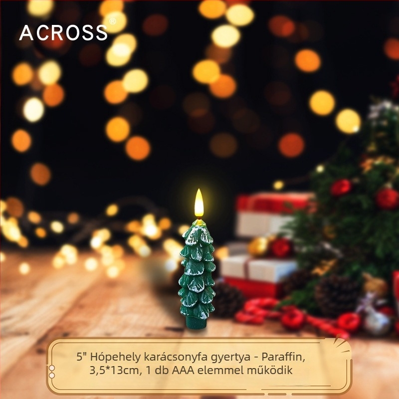 Elektronikus gyertya fenyőtoboz formájú karácsonyi dekorációhoz