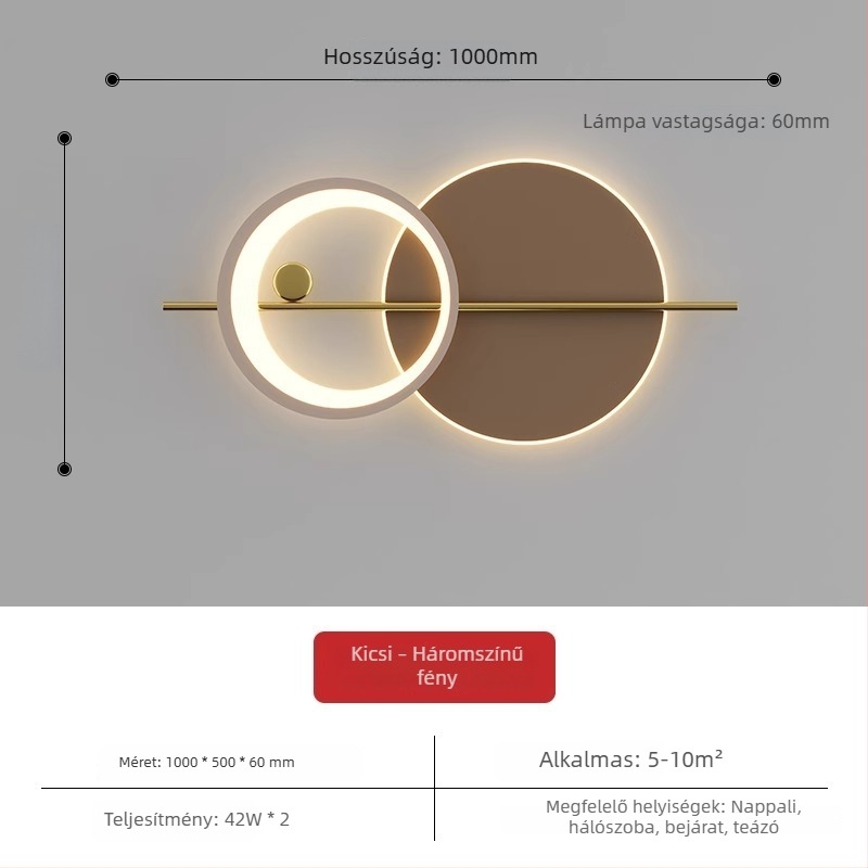 Skandináv minimalist dekoratív falikar LED-es világítással, hálószoba és nappali számára