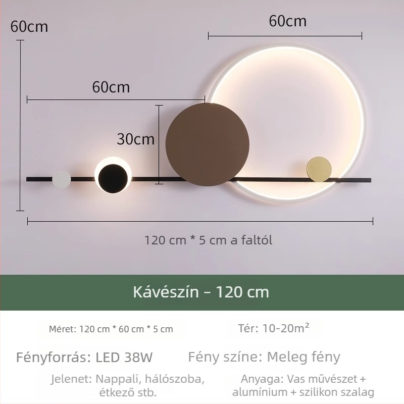 Skandináv minimalist dekoratív falikar LED-es világítással, hálószoba és nappali számára
