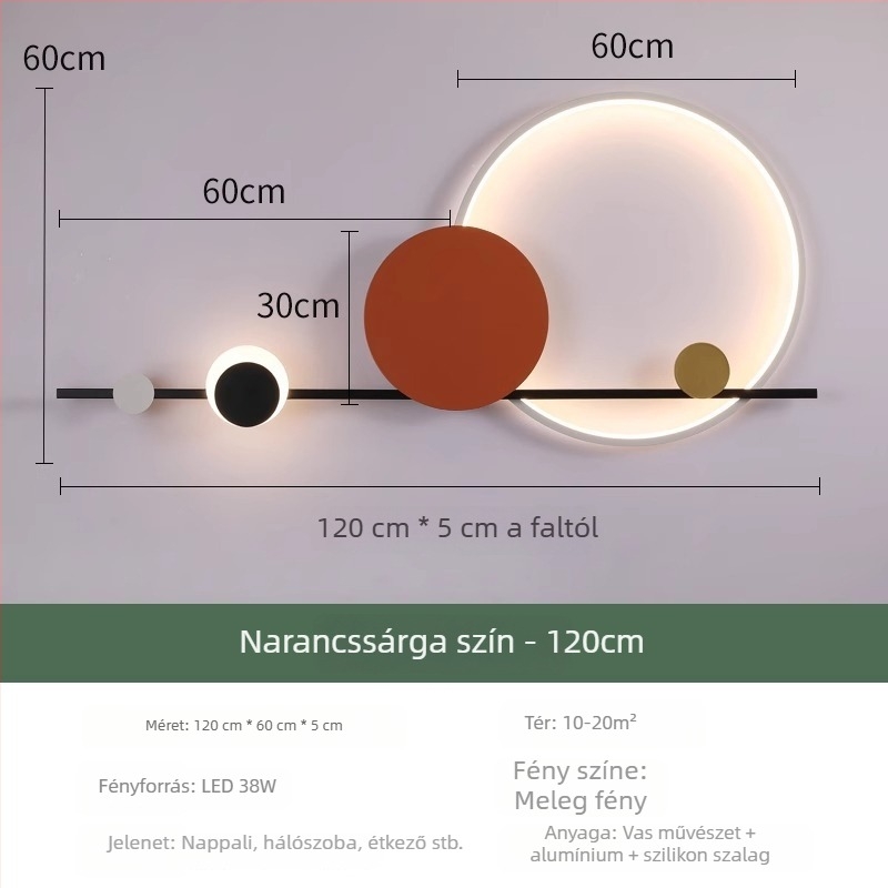 Skandináv minimalist dekoratív falikar LED-es világítással, hálószoba és nappali számára