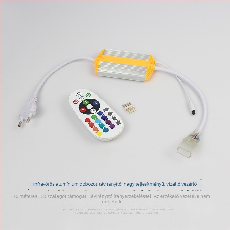 Intelligens Bluetooth-vezérlésű LED-szalag a nappali mennyezetére, neonhatás, hét színű színváltás, kültéri vízálló, 220V