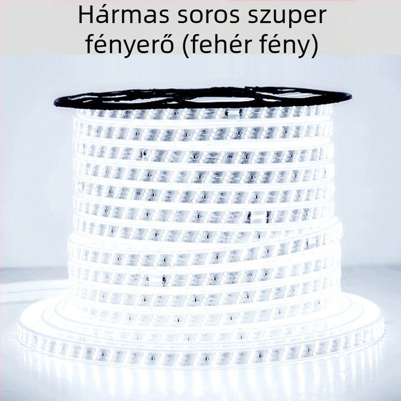 Kültéri vízálló LED-szalag – ultra‑fényes fehér fény, külső fal és alagút világítása, 220V