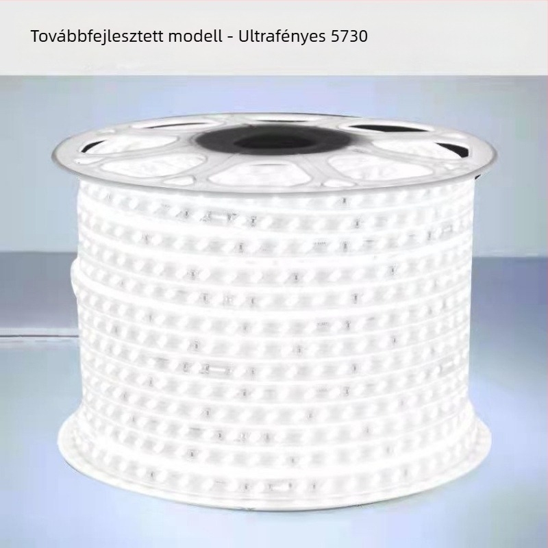 Kültéri vízálló LED-szalag – ultra‑fényes fehér fény, külső fal és alagút világítása, 220V