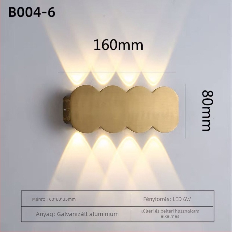 Nordic stílusú LED falikar, falra szerelhető, hálószoba és nappali számára, alumínium test, akril árnyékoló, 8 LED