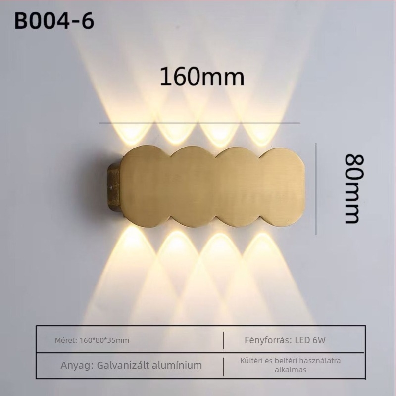 Nordic stílusú LED falikar, falra szerelhető, hálószoba és nappali számára, alumínium test, akril árnyékoló, 8 LED