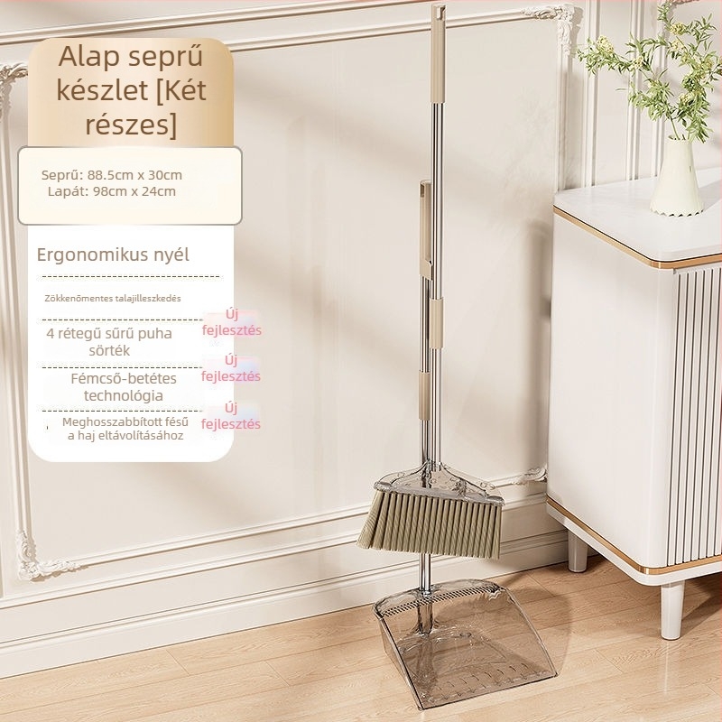Háztartási seprű és porlapát készlet – porlapát hajra nem tapadó