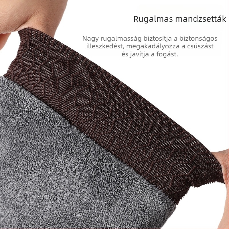 Nagy méretű korallplüss autóápolási kesztyű, kétoldalas