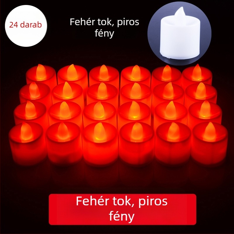 Újévi piros LED elektronikus gyertya, romantikus dekorációs fény a Lámpásfesztiválhoz az első holdhónap 15. napján