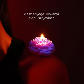 Alacsony hőmérsékletű aromaterápiás gyertya fluoreszkáló szójaviaszból, virág formájú illatos gyertya, esküvői és születésnapi ajándék, dekoratív darab