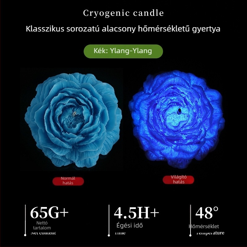 Alacsony hőmérsékletű aromaterápiás gyertya fluoreszkáló szójaviaszból, virág formájú illatos gyertya, esküvői és születésnapi ajándék, dekoratív darab