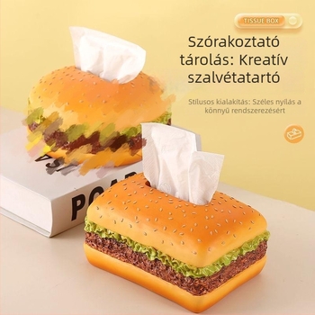 Hamburger zsepiadoboz – karikatúras stílusú kreatív dizájn, amerikai retro nappali dekoráció