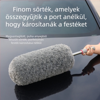 Fin plüss autóápoló ecset, kihúzható por- és hóeltávolító duster, puha sörtéjű autókefe