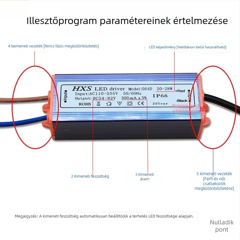 Beépített mennyezeti LED-ballaszt és LED-driver lapos paneles lámpákhoz, tápegység állandó árammal és egyenirányító transzformátor, 10W–16W