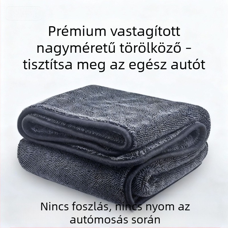 Mikroszálas autótisztító kendő, nedvszívó, vastagabb, szöszmentes, autó- és padló tisztítására