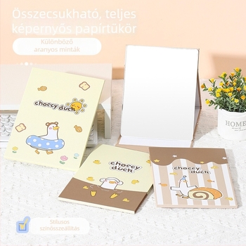 Bag Treasure Összecsukható asztali sminktükör teljes kilátással, hordozható HD sminktükör