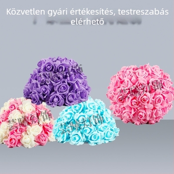 Rózsás virágos gömb alakú textile lámpabura hálószobába — textile lámpabura éjjeli-, asztali vagy állólámpához