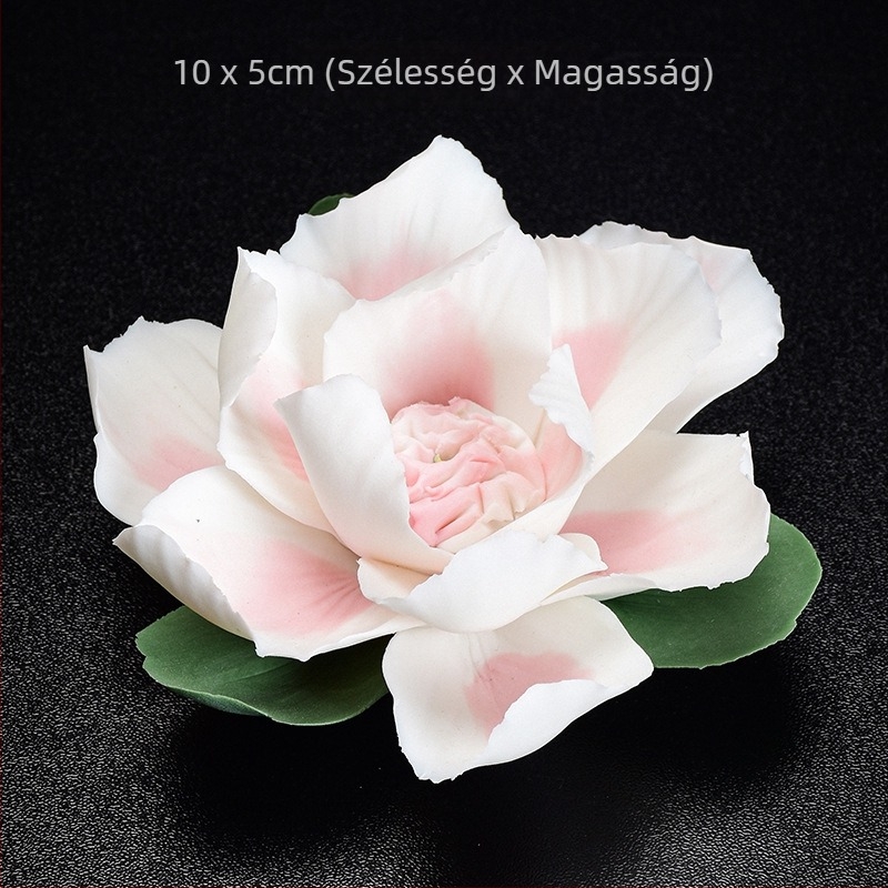 Zen porcelán füstölő tartó lótusz- és peónia virágokkal, kézzel készített kerámia dekoráció teás asztalhoz, otthon vagy az irodában