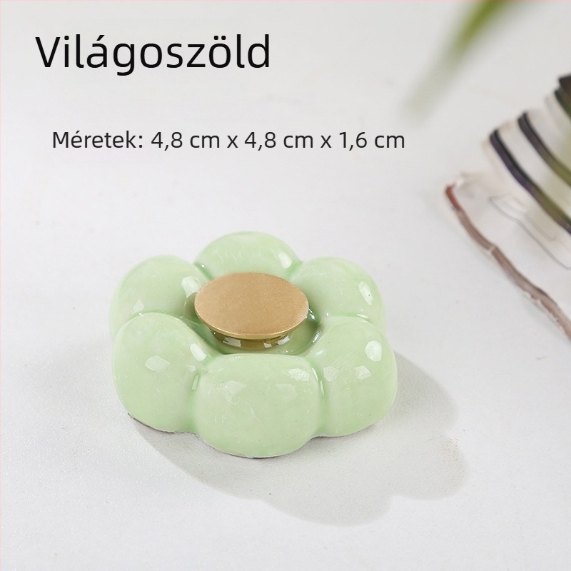 Kerámiából készült forgó alap virágos felhőmotívummal – DIY otthoni dekorációs kiegészítő
