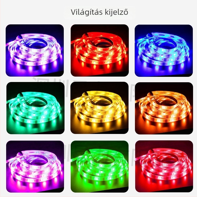 RGB LED-szalag bútorokhoz, USB táplálás, 30 LED/m, epoxigyanta bevonattal ellátott fénycsík, gaming íróasztalhoz, kanapéhoz és éjjeliszekrényhez