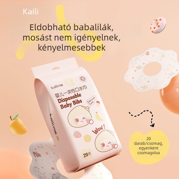 Kaili Egyszer használatos baba etető kendő, vízálló, nyál elleni, egyedi csomagolás