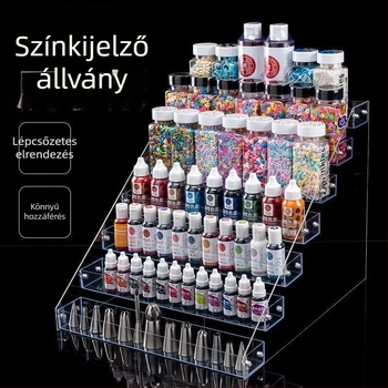 Átlátszó akril tároló doboz trapéz alakú polccal sütőeszközökhöz, többfunkciós szervező