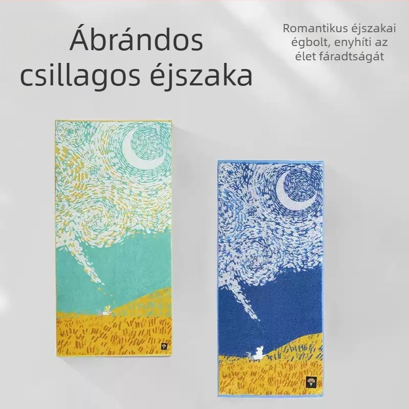 Jieyu Master törölköző – művészi hangulat, hosszú szálú pamut, antibakteriális A-osztály, luxus ajándékkészlet